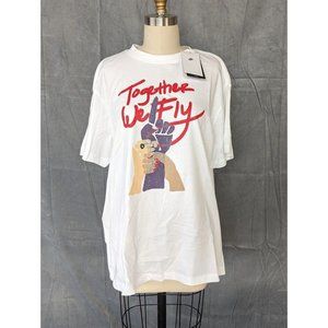 Women's Nike Swoosh Fly Boyfriend T Shirt Size XXL‎ We Fly Together White NEW